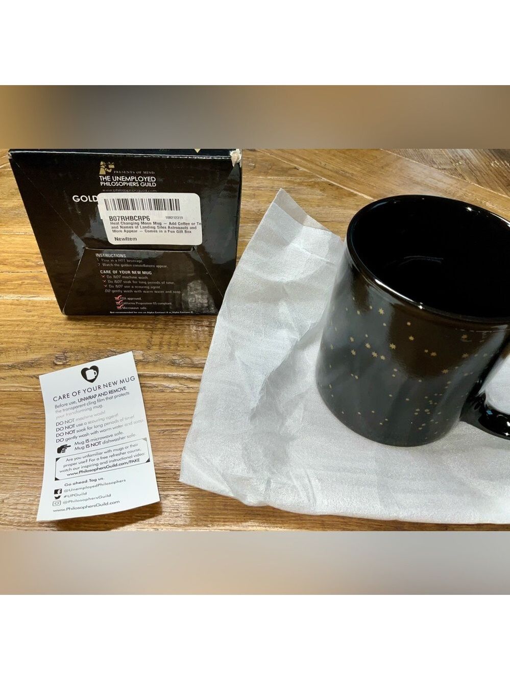 The Unemployed Philosophers Guild Golden Constellations heat changing Mug w/box